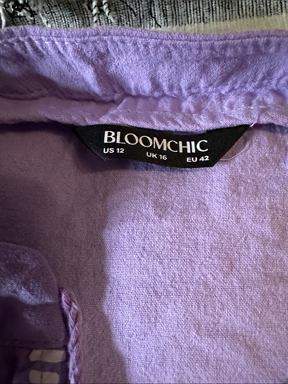Bloomchic US size 12 purple and white dress with pockets - Picture 3 of 7